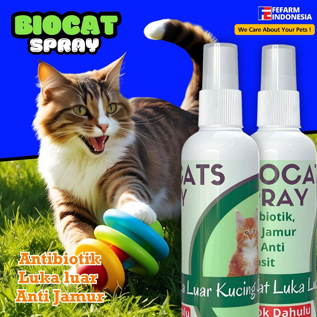 Spray Obat Luka Luar Biocats Hewan Kucing Anjing Antibiotik Hewan Mencegah Infeksi Pada Luka Hewan A
