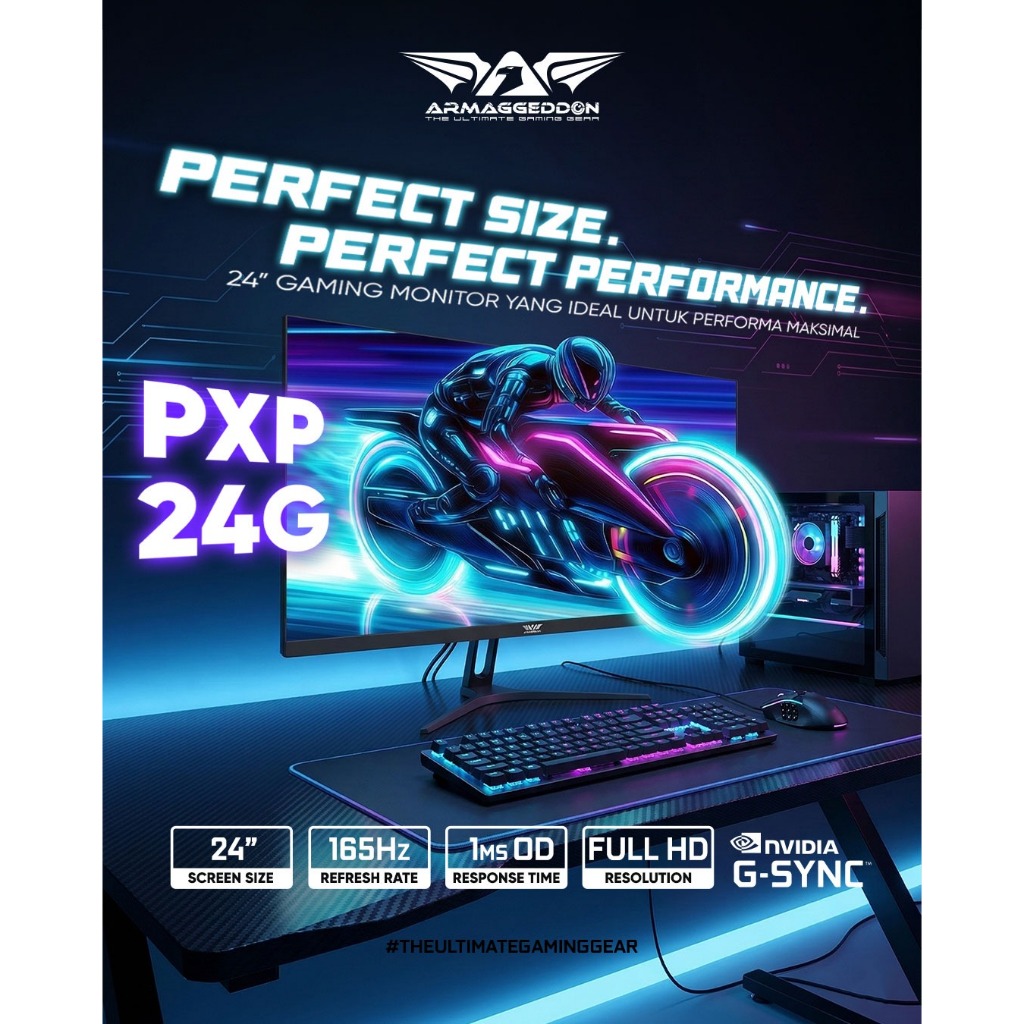 ARMAGGEDDON Monitor PXP24G 23.8 INCH FHD 165HZ IPS BUILT IN SPEAKER GAMING MONITOR