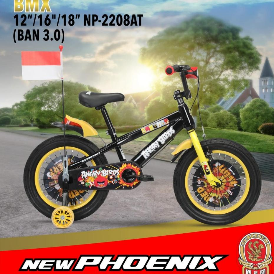 BONUS BELL SEPEDA ANAK BMX 16 INCH PHOENIX NP 2208AT SEPEDA BMX 16 PHOENIX 2208AT ANGRY BIRDS