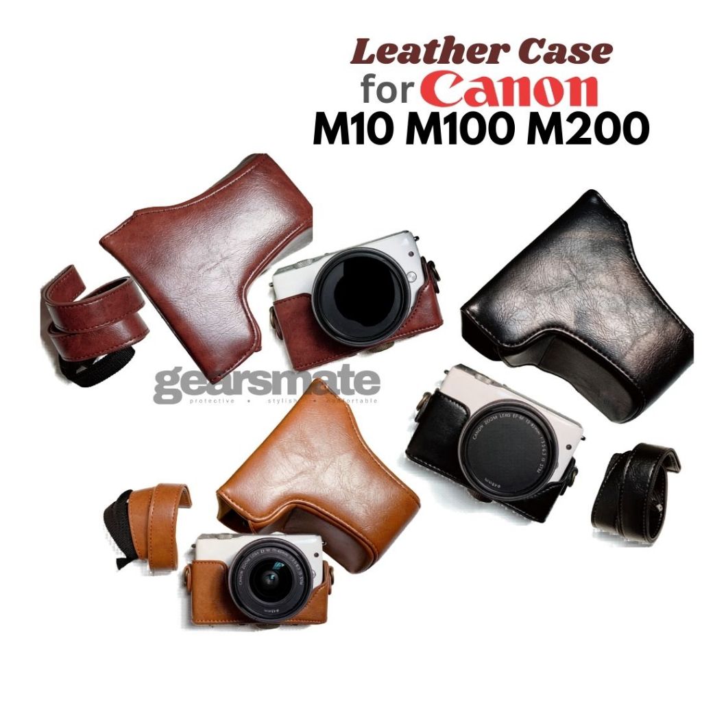 Leather Case Canon EOS M10 M100 M200 Tas Kamera Canon