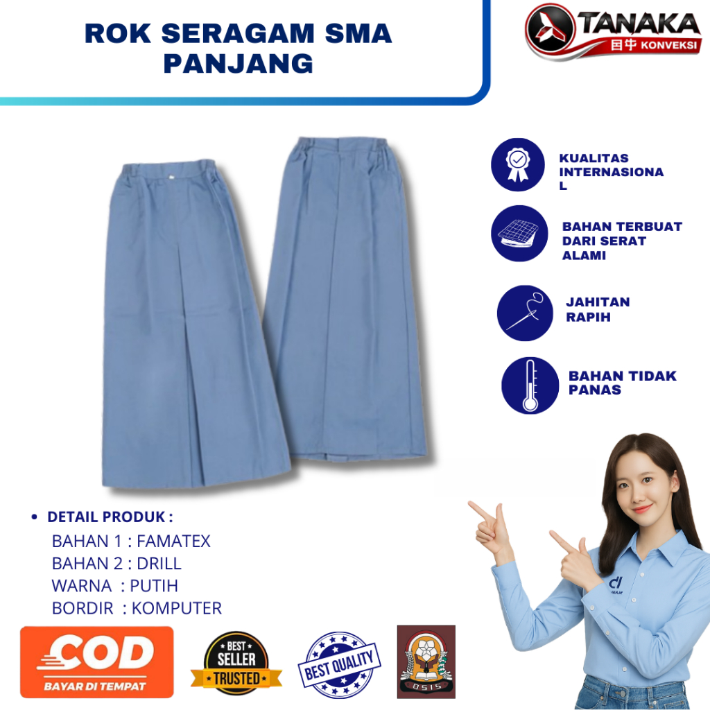SERAGAM MURAH JOGJA - ROK PANJANG SMA ROK PANJANG SERAGAM SMA - SERAGAM ROK PANJANG SMA PREMIUM