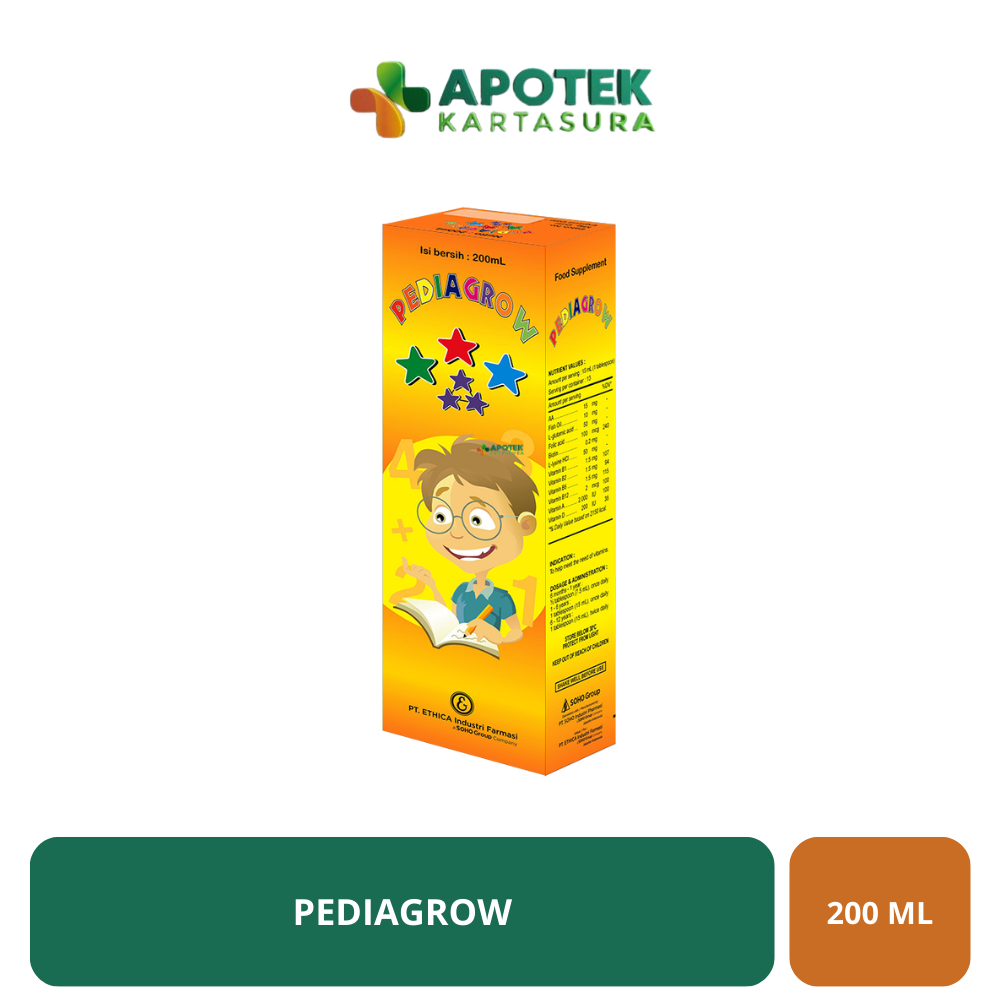 Pediagrow  200 mL - Sirup Vitamin Anak Suplemen / Vitamin B Kompleks/ Vitamin D