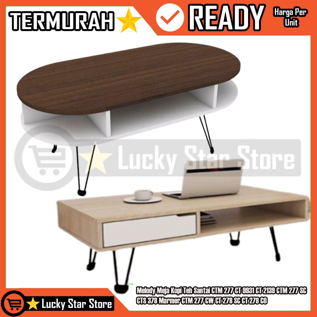 [Instant] MELODY Meja Kopi Teh Santai CTM 277 CT 9931 CT 2139 CTM 277 SC CTS 378 Marmer CTM 277 CW C