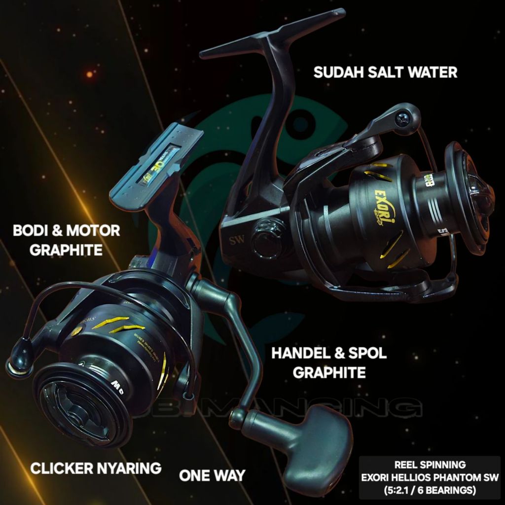 Reel Spinning Exori Hellios PHANTOM SW (5.2:1 / 6 Ball Bearing) / Reel Pancing EXORI Helios PHANTOM 