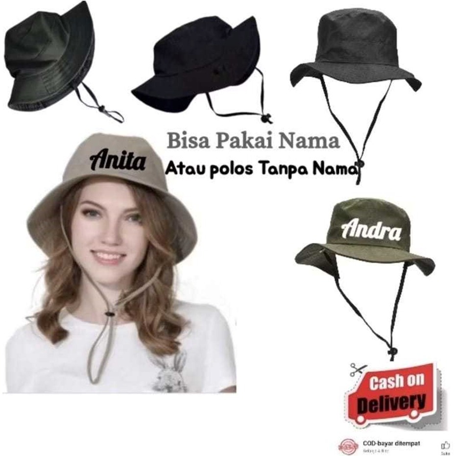 Topi Gunung Pria Wanita Rimba Dewasa Original 100% Royal Drill Bisa Bordir Nama