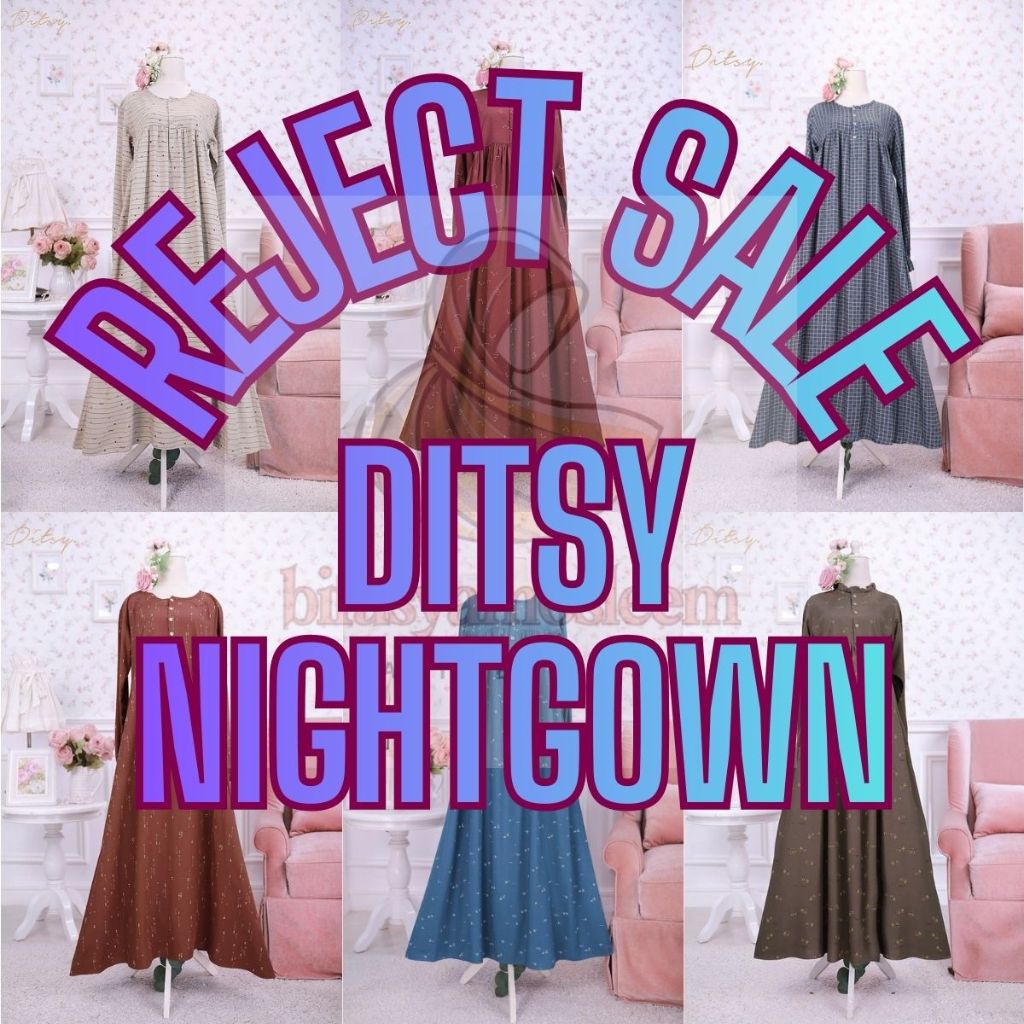 DITSY REJECT SALE TERBARU GAMIS NIGHTGOWN SIZE XS S M L XL XXL XXXL