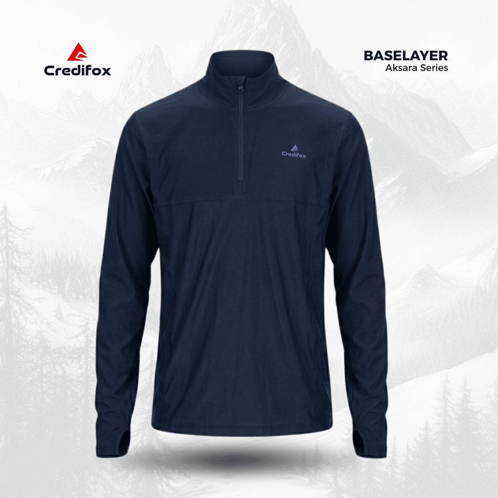 CREDIFOX Kaos Baselayer Pria Wanita Aksara Series - Baselayer Manset Olahraga - Baselayer Runing - B