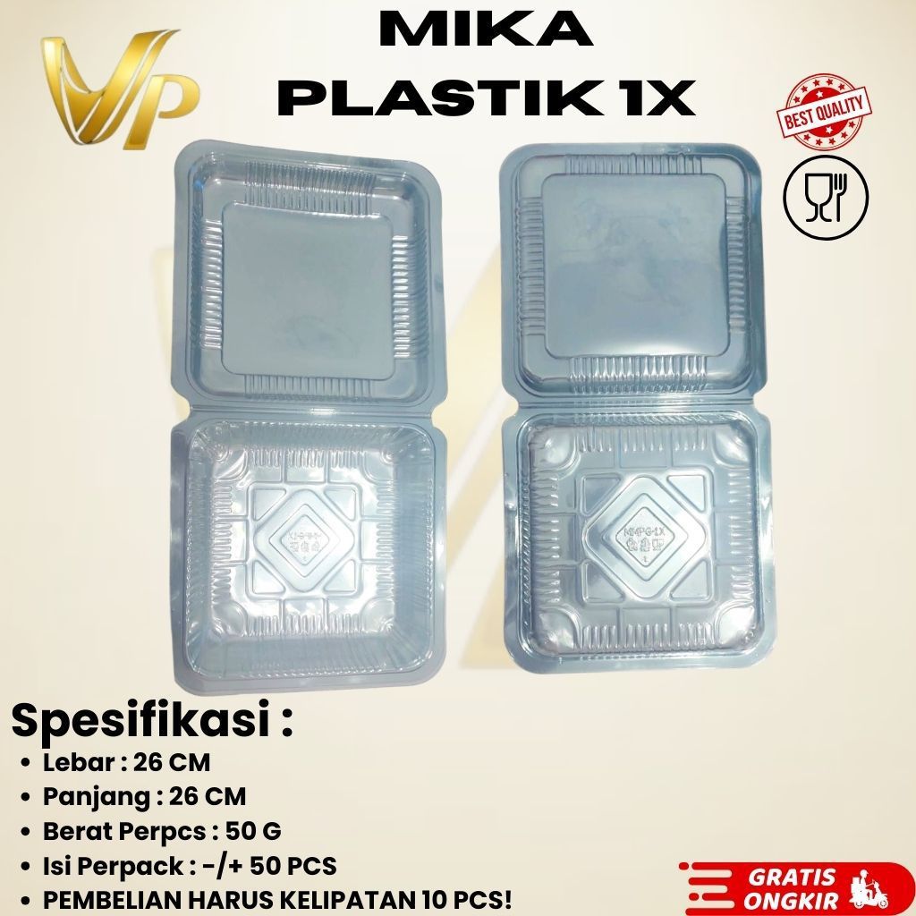 Mika Plastik 1X Kotak Besar | Mika Snack Kue Dessert | Kemasan Mika Makanan Transparan