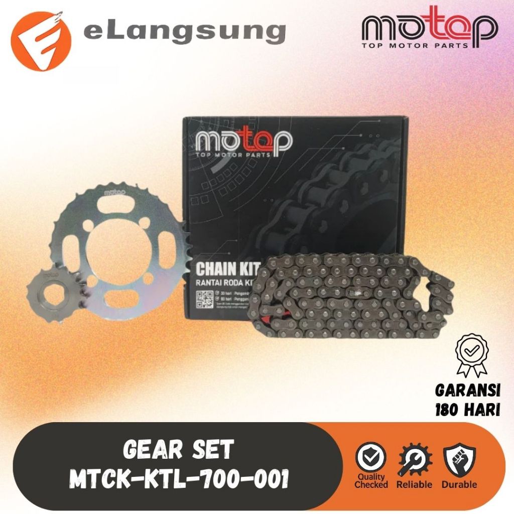 Motop Gear set KTL - Rantai & Gir Set Motor Honda Supra Fit Revo -  Ukuran 14T-36T 428H-106