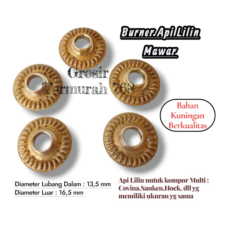 Burner Api Lilin Mawar Multi / Burner Api Lilin Tengah Kompor Sanken , Hock , Quantum