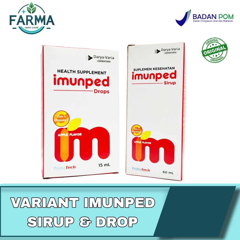 IMUNPED Drop 15ml & Sirup 60ml Suplemen Makanan Bayi Anak Zinc Vitamin C