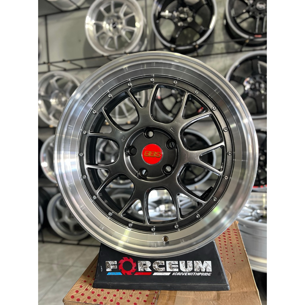 velg BBS LMR r18 hyper black lip polish pcd 5x114 lebar 8,5 kondisi baru
