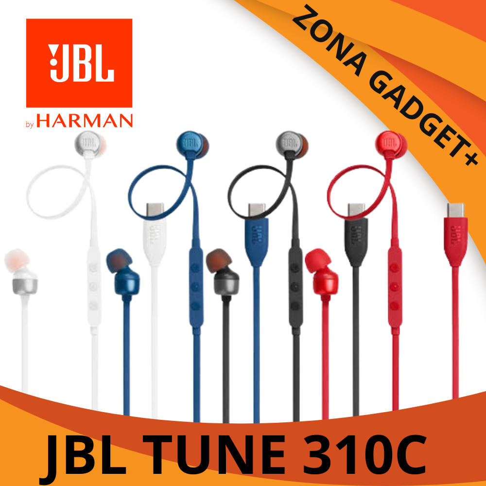 JBL Tune 310C Wired Earphone Type C Original Harman – Super Bass