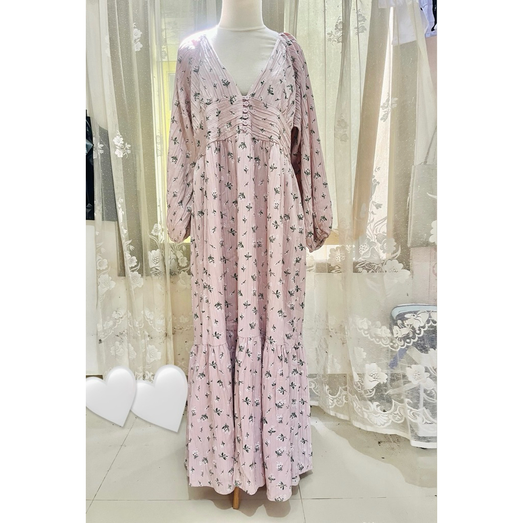 Preloved Dress/ Gamis Coquette Pink