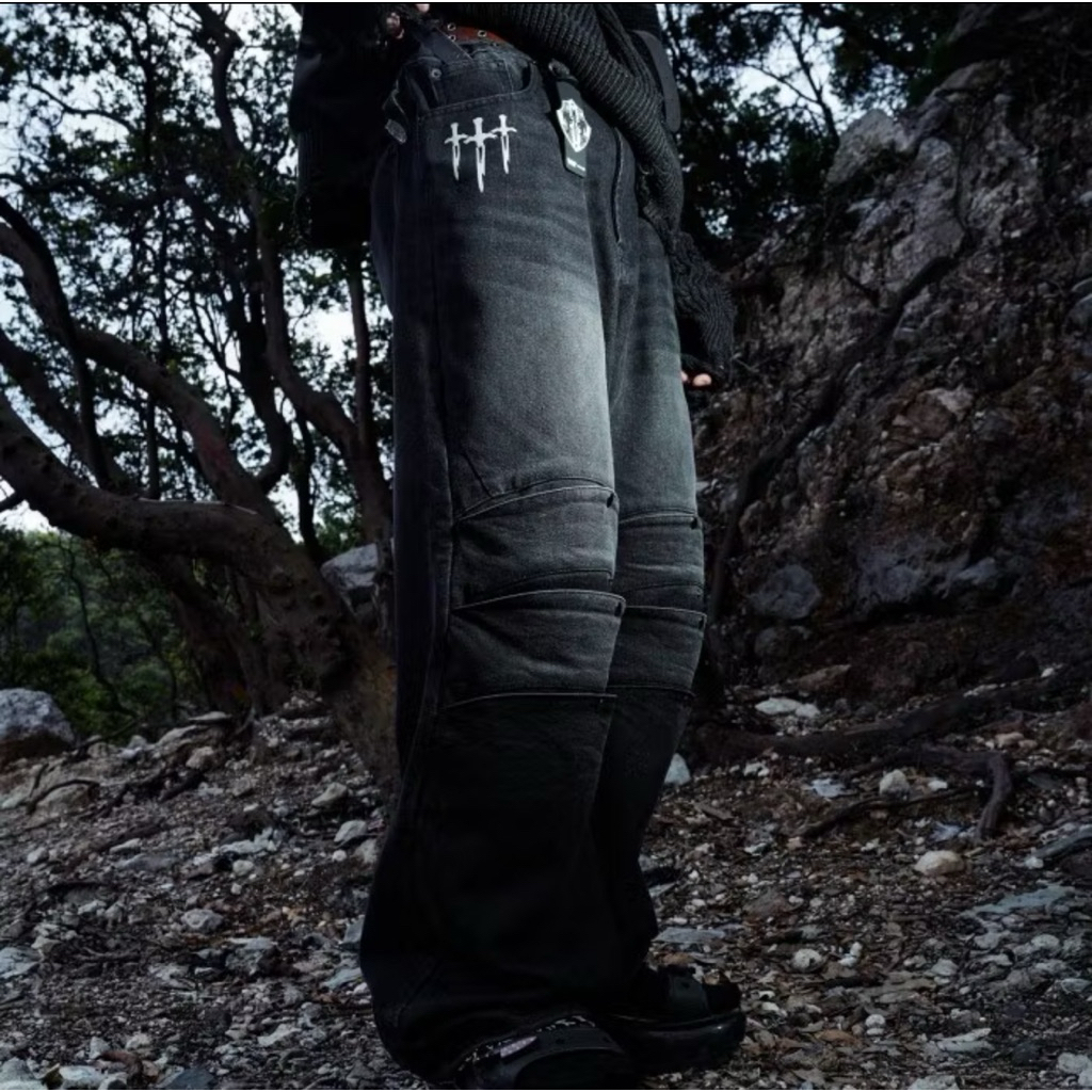 HIERARCHY X TAGGED GOTY - Dark Grey Paladion Baggy Denim Pants ( size M )