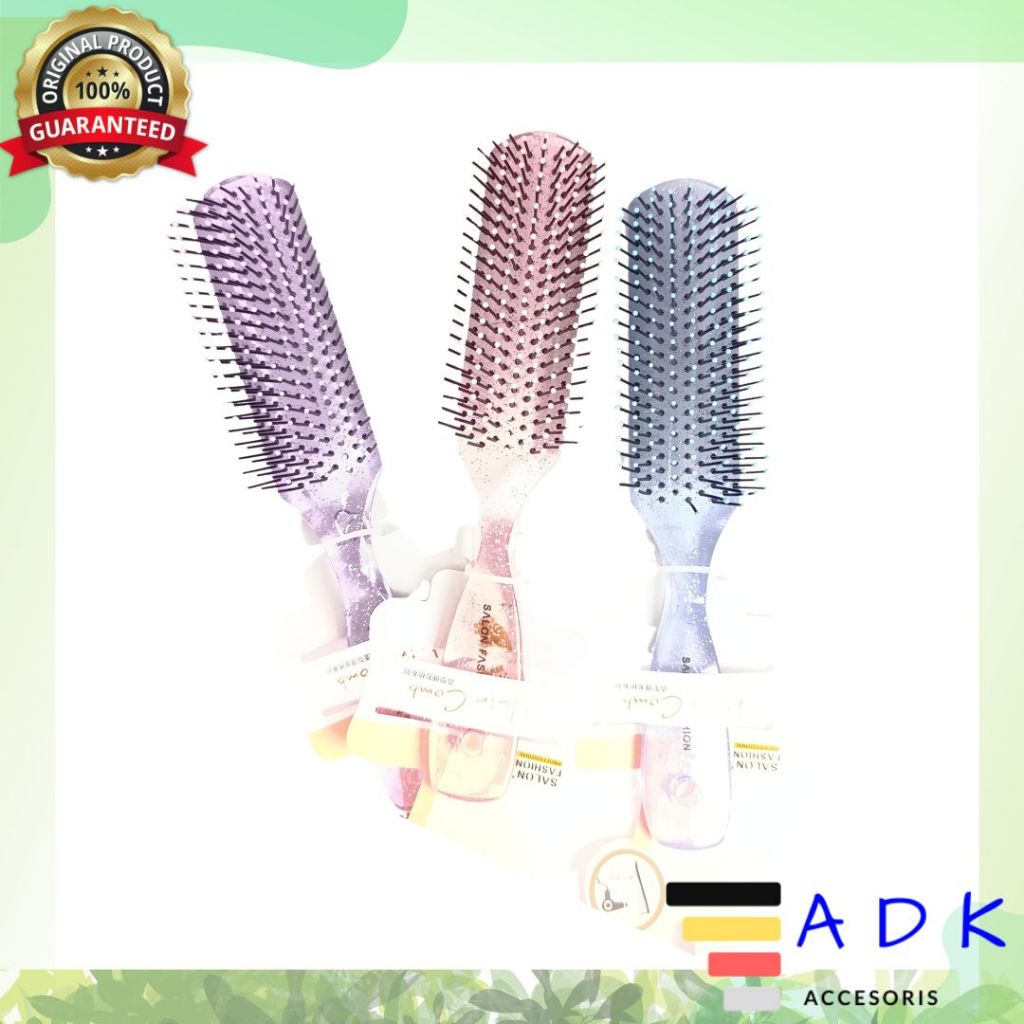 Sisir Glitter Transparan Lebar PREMIUM / Sisir Aesthetic Lucu Ala Korea / Sisir Rambut Wanita