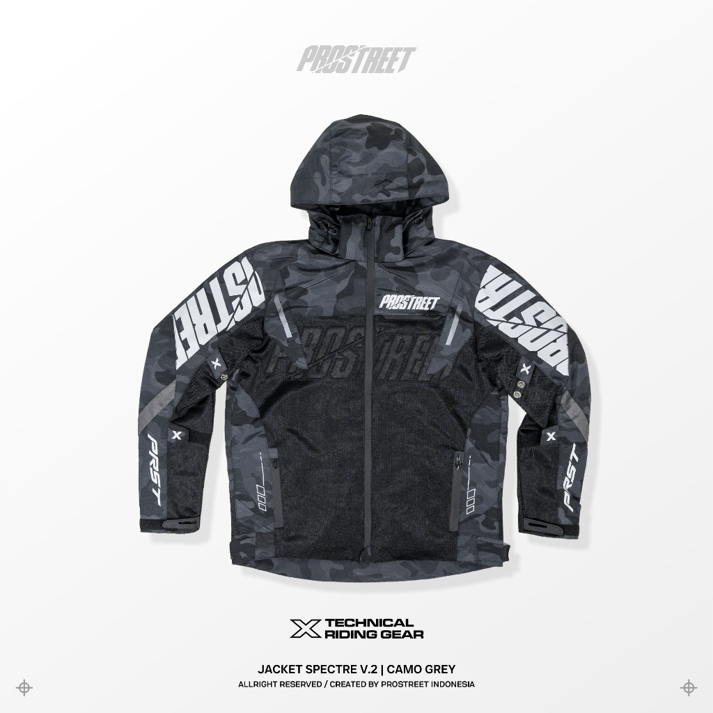 Jaket Motor Prostreet Spectre Air Tech System V.2 Camo Grey