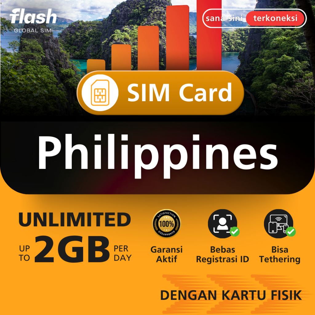 Flash SIM Card Philippines Unlimited Data (Kartu Perdana Filipina, Simcard Manila, Simcard Makati, S