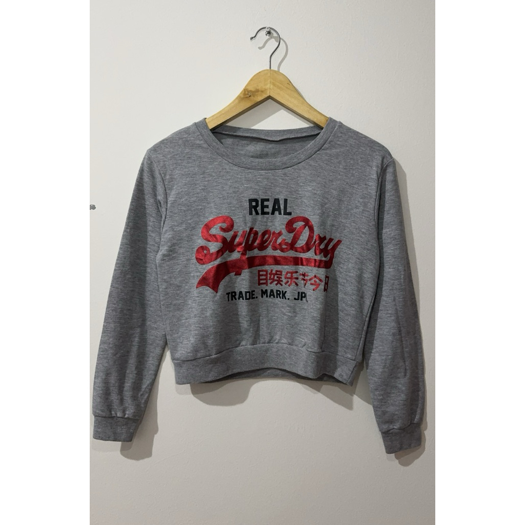 no brand crewneck sweater superdry japan lengan panjang