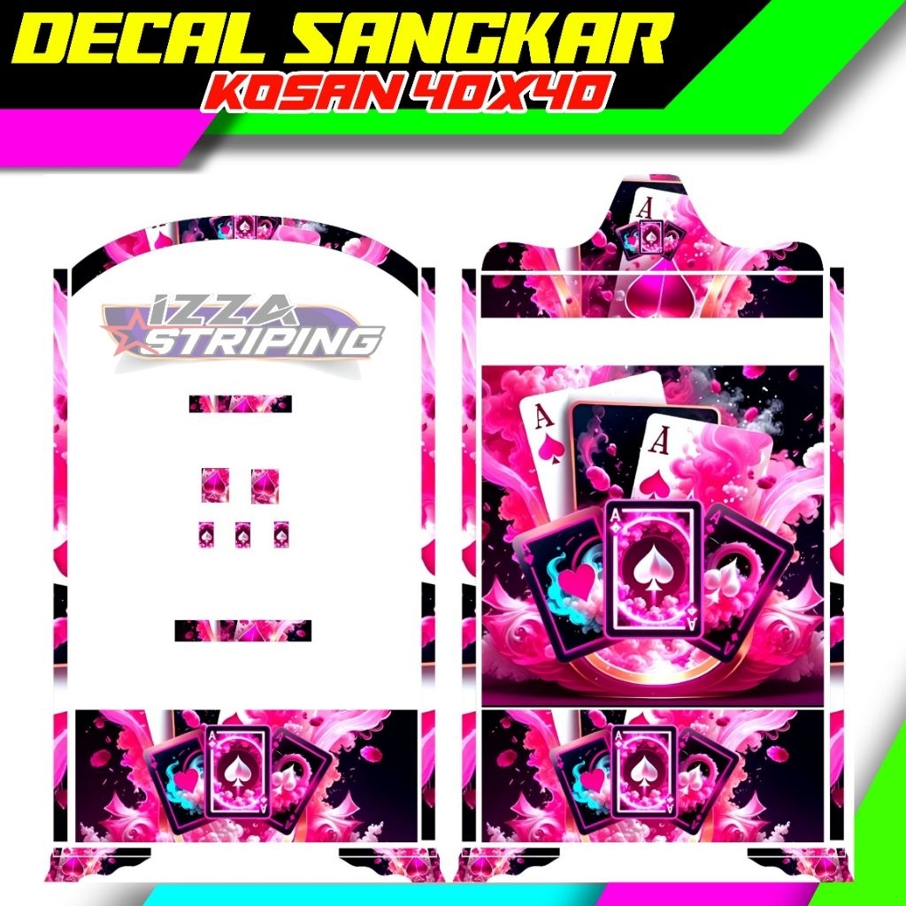 STIKER DECAL SANGKAR KOSAN UKURAN 40X40