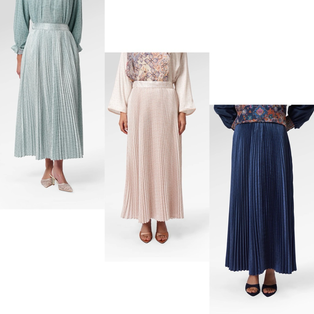 [baca deskripsi‼️] BENANG JARUM MONOGRAM PLEATED SKIRT MAJORELLE AMBER ZELLIGE LULU ROK MONOGRAM BEN