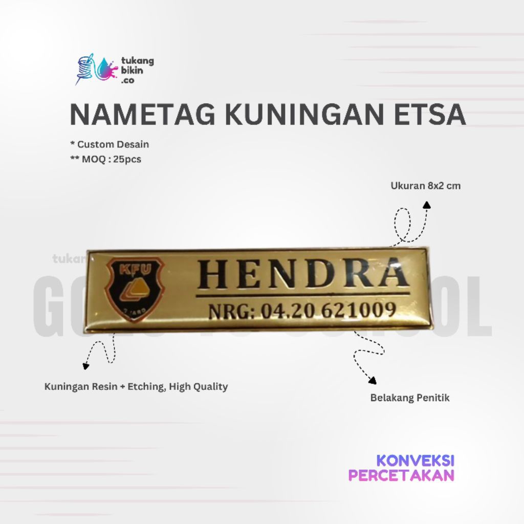 TBCO - Nametag Kuningan Etsa Custom