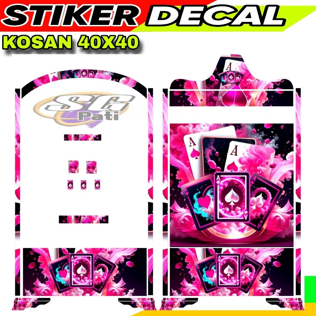 STIKER DECAL SANGKAR KOSAN UKURAN 40X40