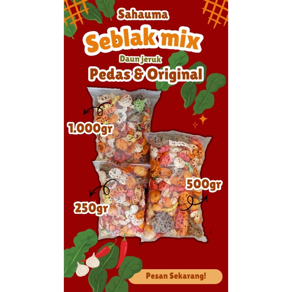 Seblak Mix Campur 1Kg Seblak Mix 500 Gram Seblak Mix Campur 1 Kg Daun Jeruk Seblak Mix Daun Jeruk 1 