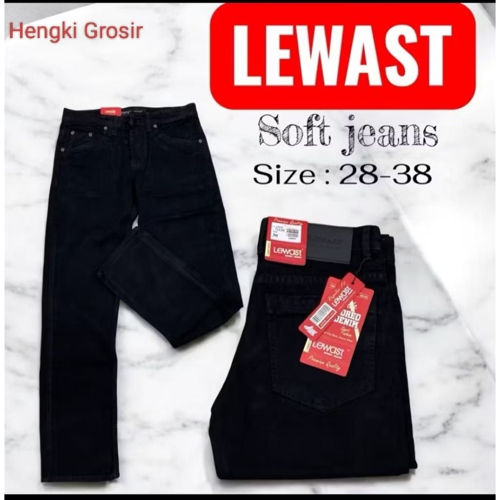 Celana Panjang Hitam Jeans LEWAST Besic/Reguler 100% Original