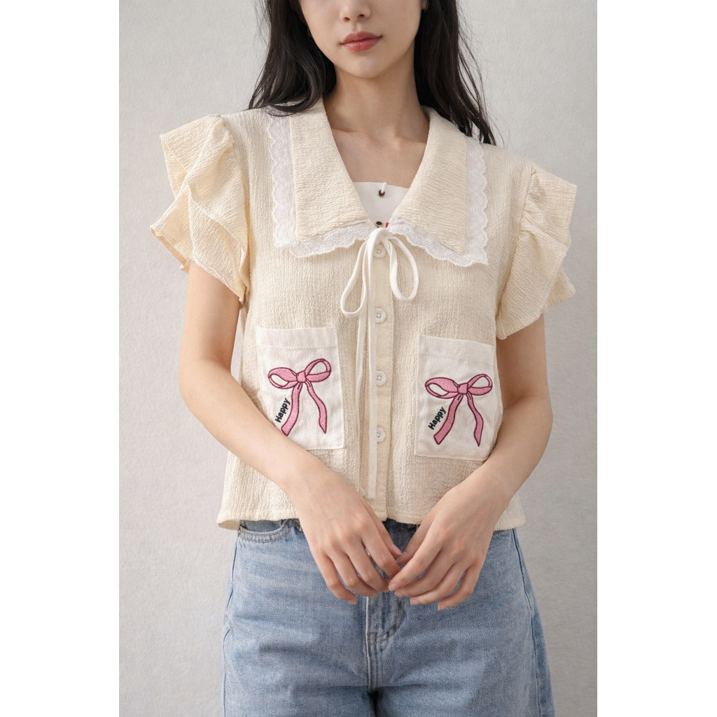 Lucky Ribbon Top Ori Thailand / Kemeja Lucu wanita