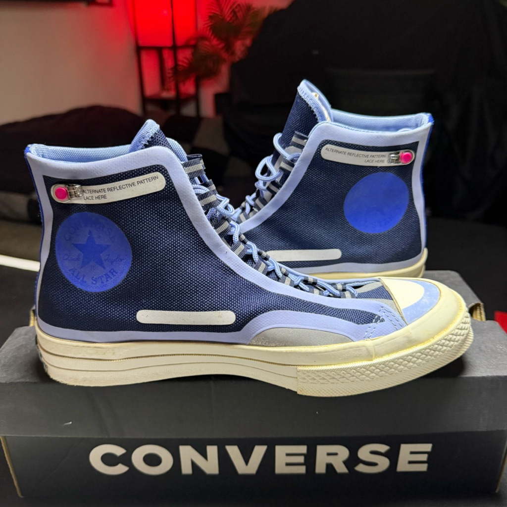 2nd Sepatu Converse Chuck 70 High Fuse Tape Serenity Blue sneakers Size 41 second Original