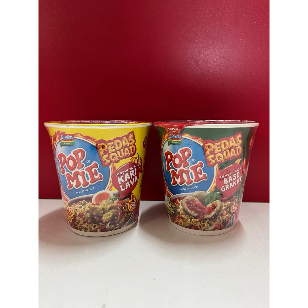 Pop mie kari lava, baso granat mie instan cup 70gr
