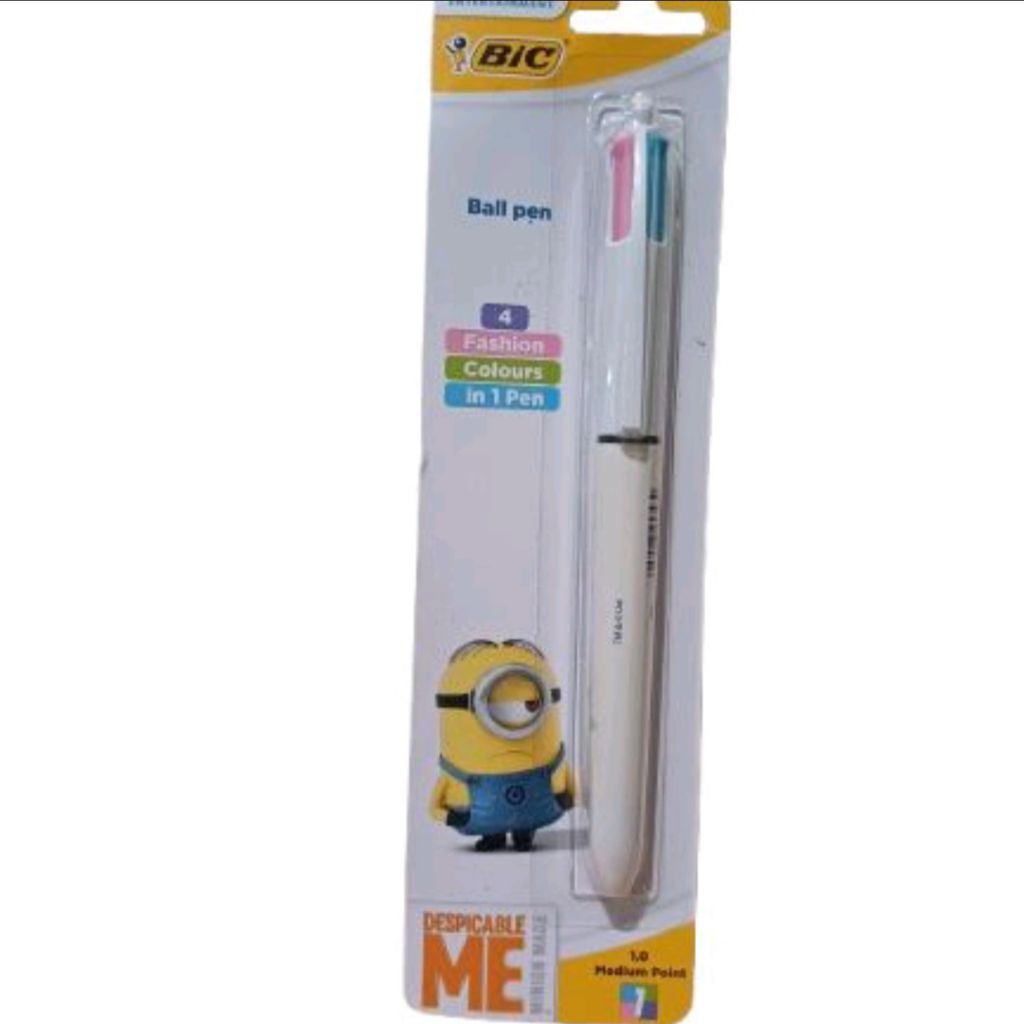 Limited Edition BIC Minions Retractable 4 in 1 color pen (Pink, Purple, Light Blue, Light Green)