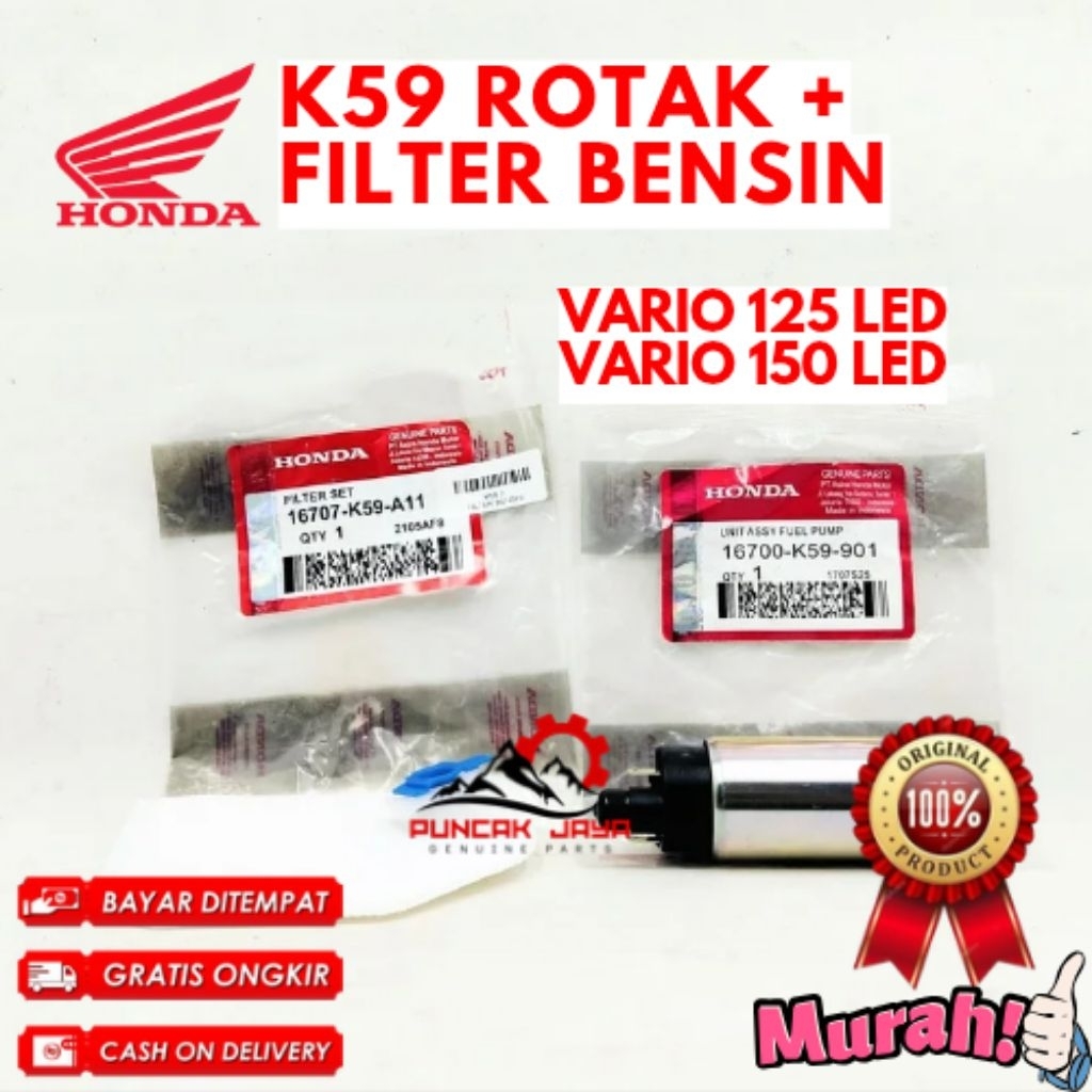 ROTAK + FILTER BENSIN ORIGINAL ROTAK + FILTER BENSIN KODE K59, ROTAK + FILTER BENSIN VARIO 125 LED, 