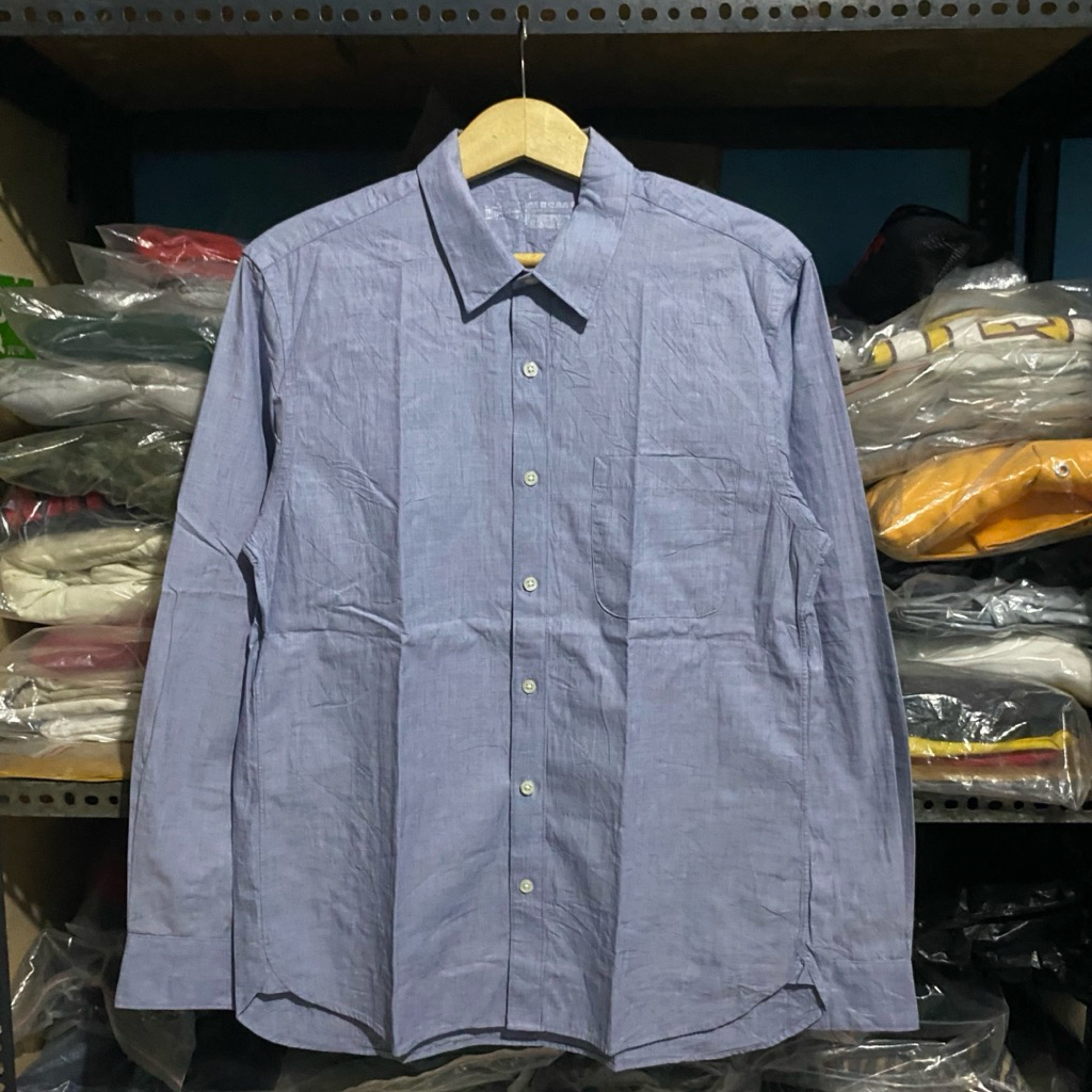 Muji L/S Shirt Biru Size L 71x51