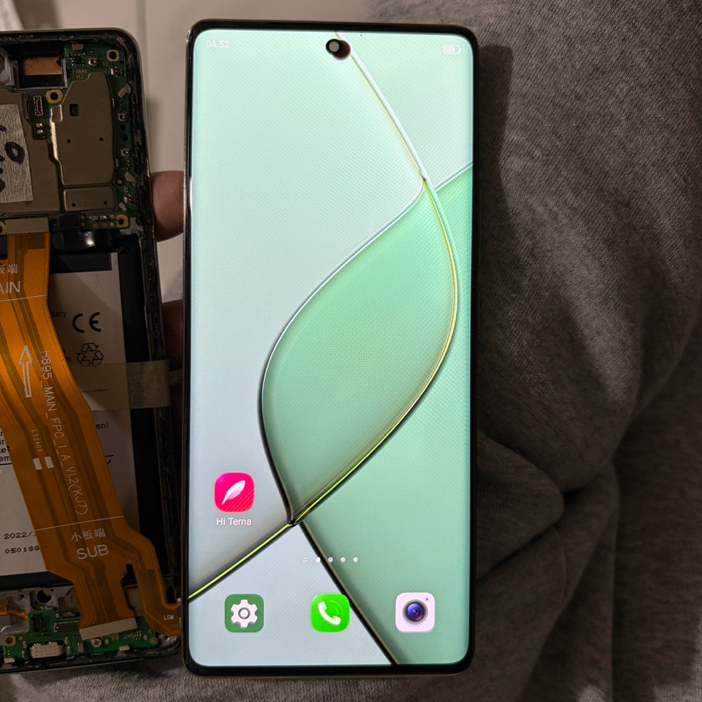 LCD TOUCHSCREEN SET FRAME GOLD MINUSAN INFINIX NOTE 40 PRO 4G X6850 ORIGINAL COPOTAN