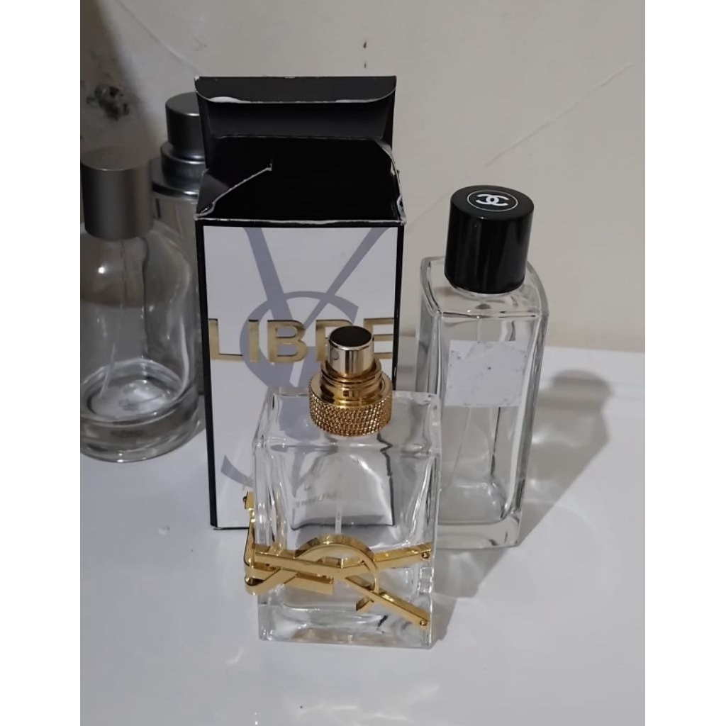 Botol Kosong Ori Parfum YSL Libre & Chanel Les Exclusif Des Chanel 1957 KONDISI MINUS