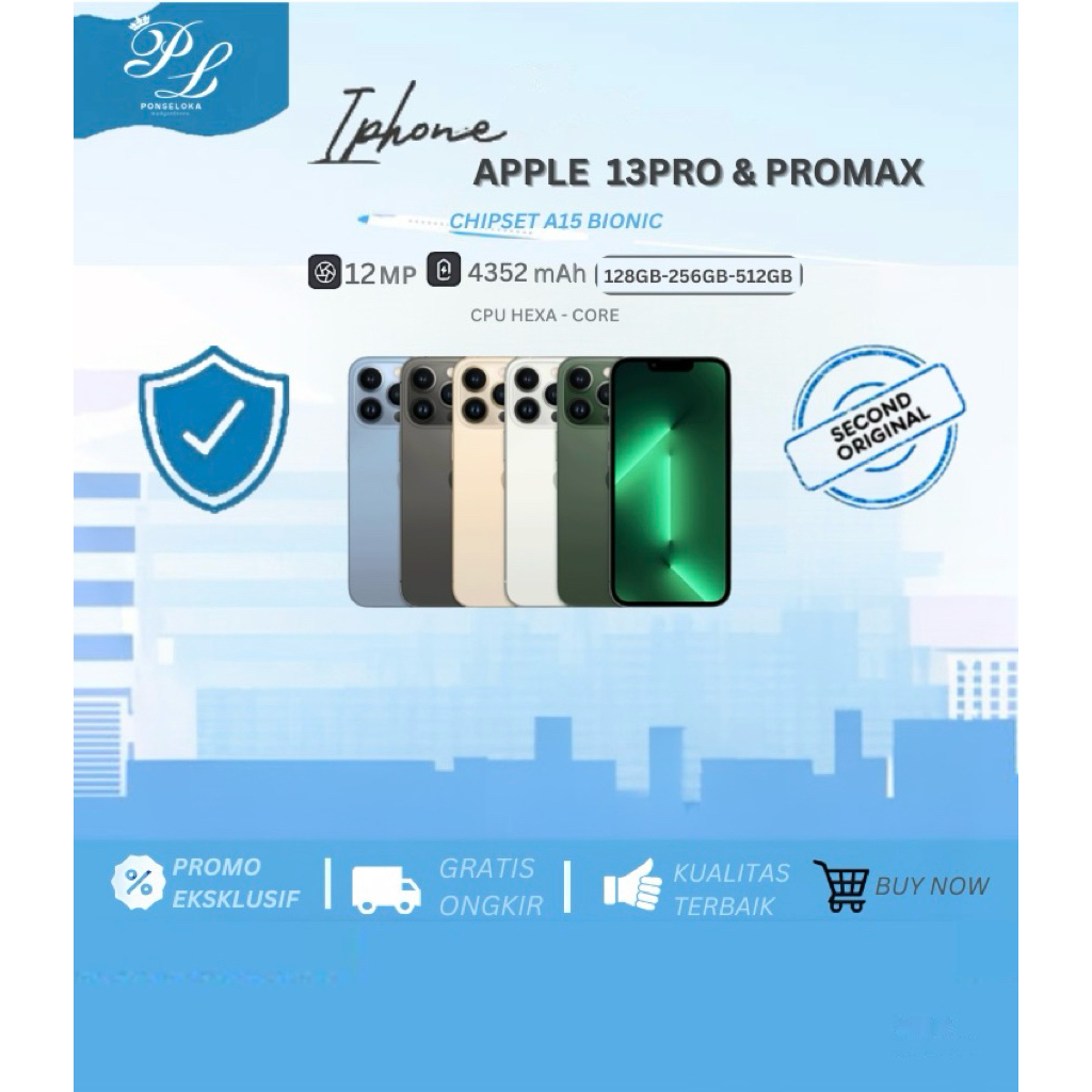 iPhone 13 PRO & PRO MAX 128GB 256GB | FULLSET | Second Ex Resmi