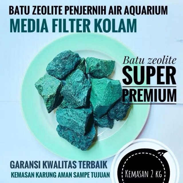 2 kg Batu Zeolit Zeolite Penjernih Air Filter Air Kolam Aquarium