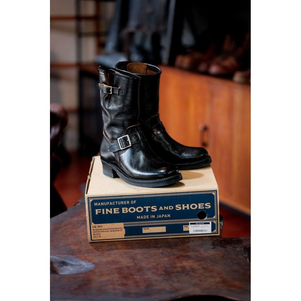 John LofGreen Wabash Engineer Boots Shinki Hikaku Horsehide Black Original Made in Japan