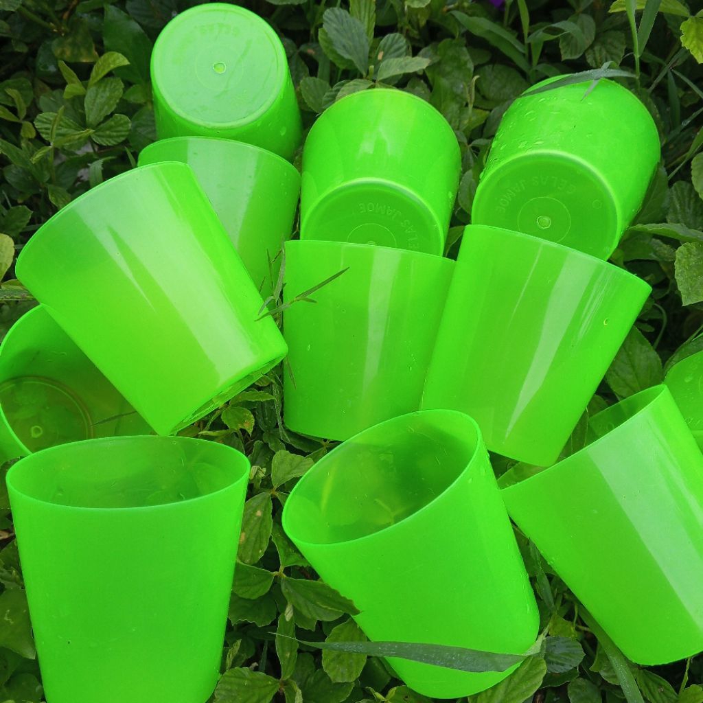 12 pcs 1 lusin Gelas plastik gelas jamu gelas kopi