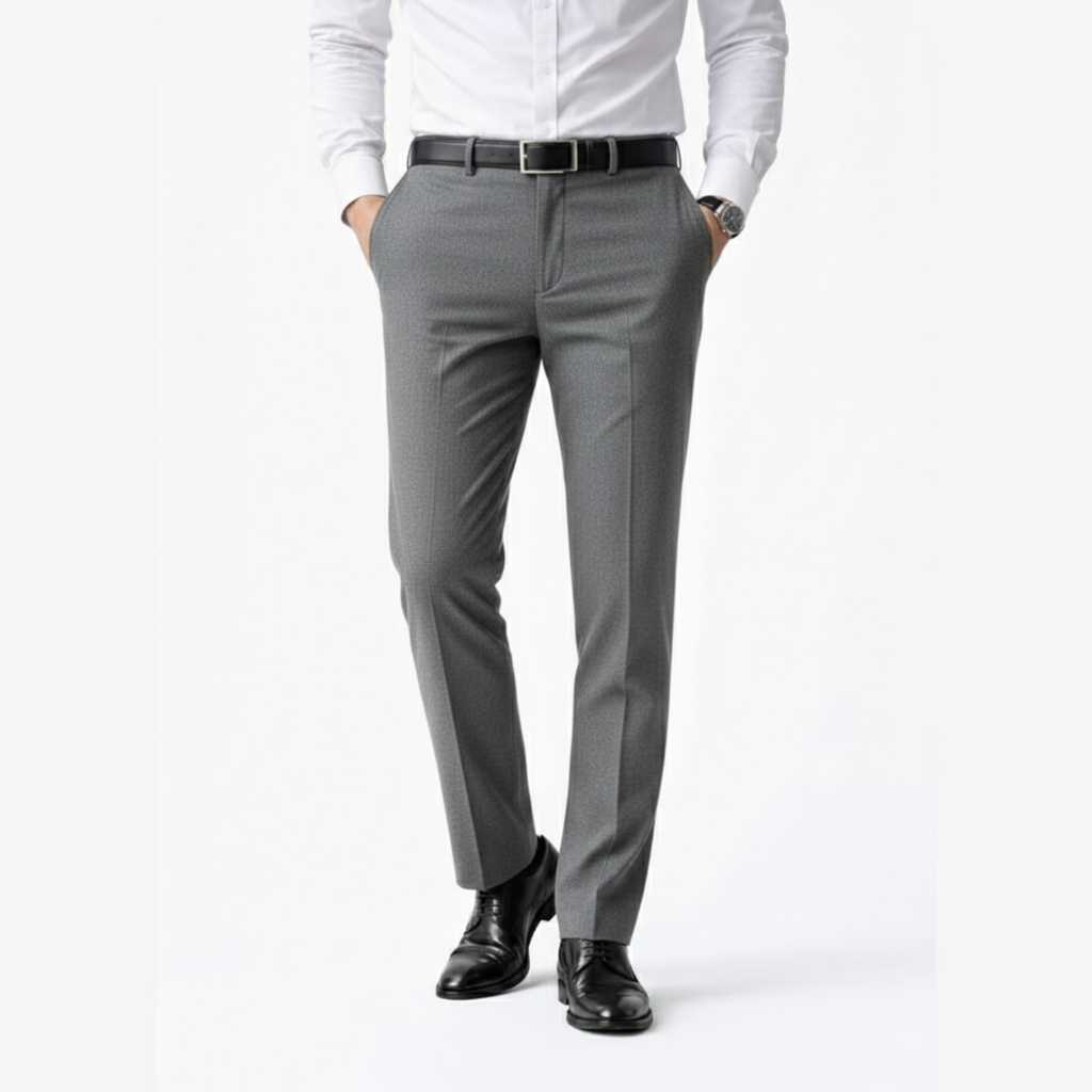 Celana Panjang Pria Formal Slimfit Abu Muda Bahan Wool Premium Celana Kerja Kantor Pria Kain Woll Li
