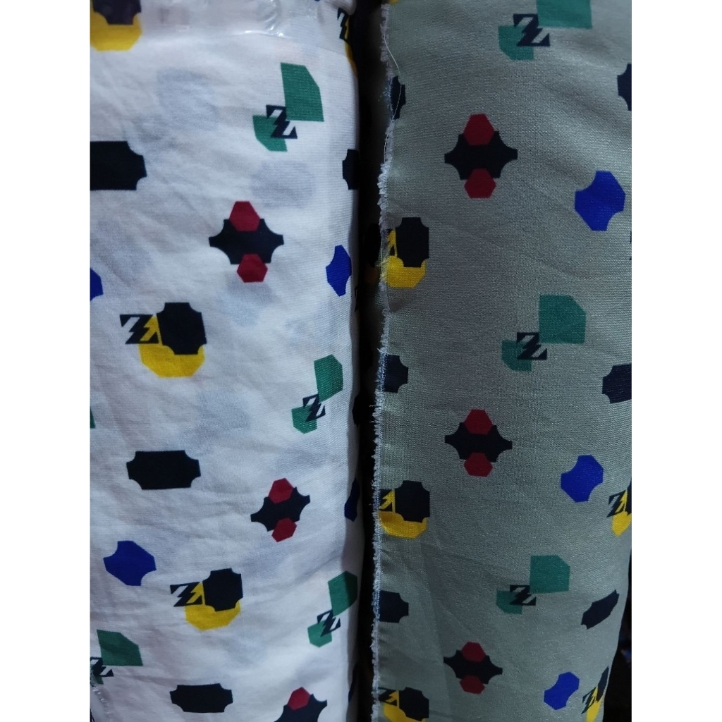 1/2 meter Kain Wolfis (2 Warna) | Bahan Wolfis | Kain Meteran | Wolfis Motif | Bahan Import