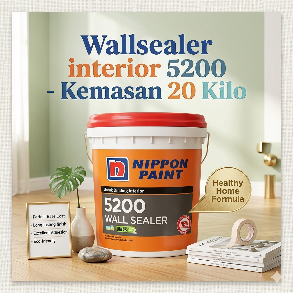 Nippon Paint 5200 Wall Sealer 20kg - Cat Dasar Tembok Interior Anti Alkali