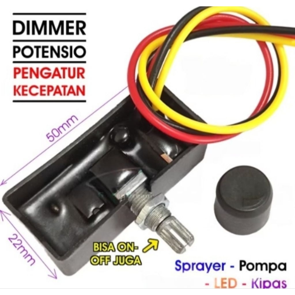 Dimmer Potensio Pengatur Kecepatan Sprayer Motor Pompa Air LED DC 12V Speed