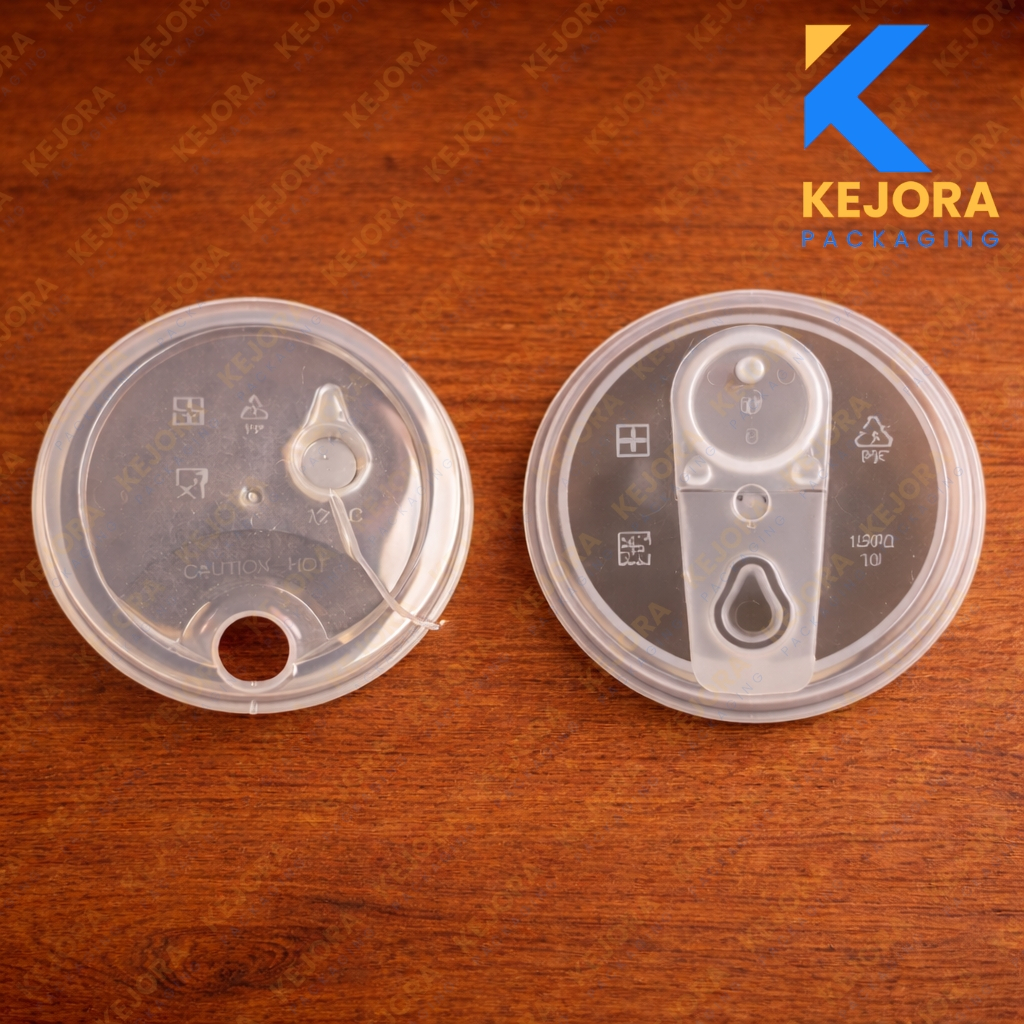 [25 PCS] Lid Cup Injection Bening Hijau / Tutup Gelas Injeksi / Lid Kabel Lid Flip