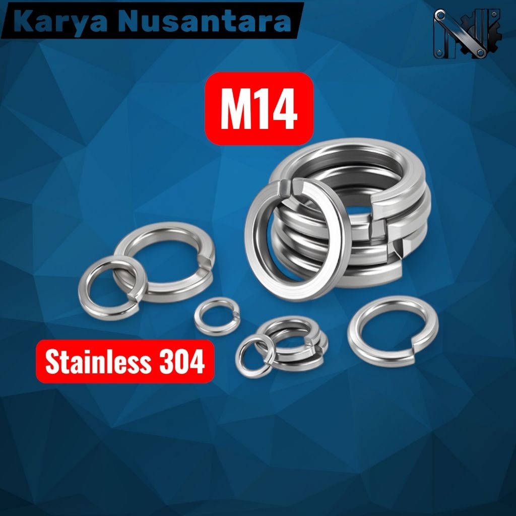 Ring Plat M14 stainless 304 / Spring washer M14 stainless 304