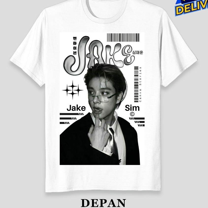 Baju Kaos Tshirt En Initial " JAKE V2 " Sunghoon Sunoo Jungwon Niki Jay Heeseung ENHYPEN Kaos UNISEX