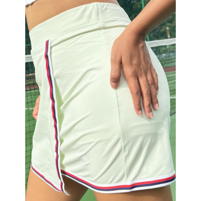 Rok Pendek Strip Model A Line - Bahan Katun