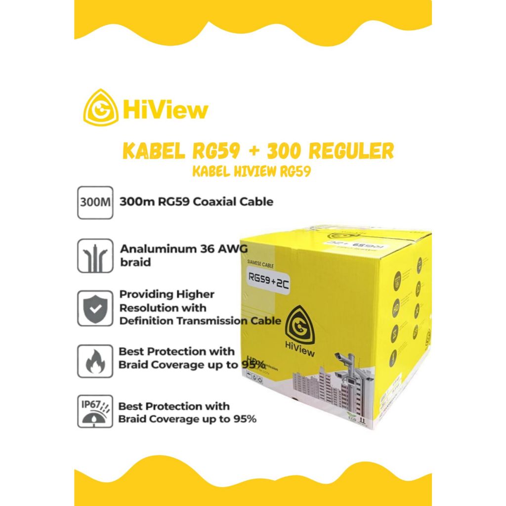 Kabel CCTV HiView RG59 Indoor Rg 6 Outdoor 300 Meter